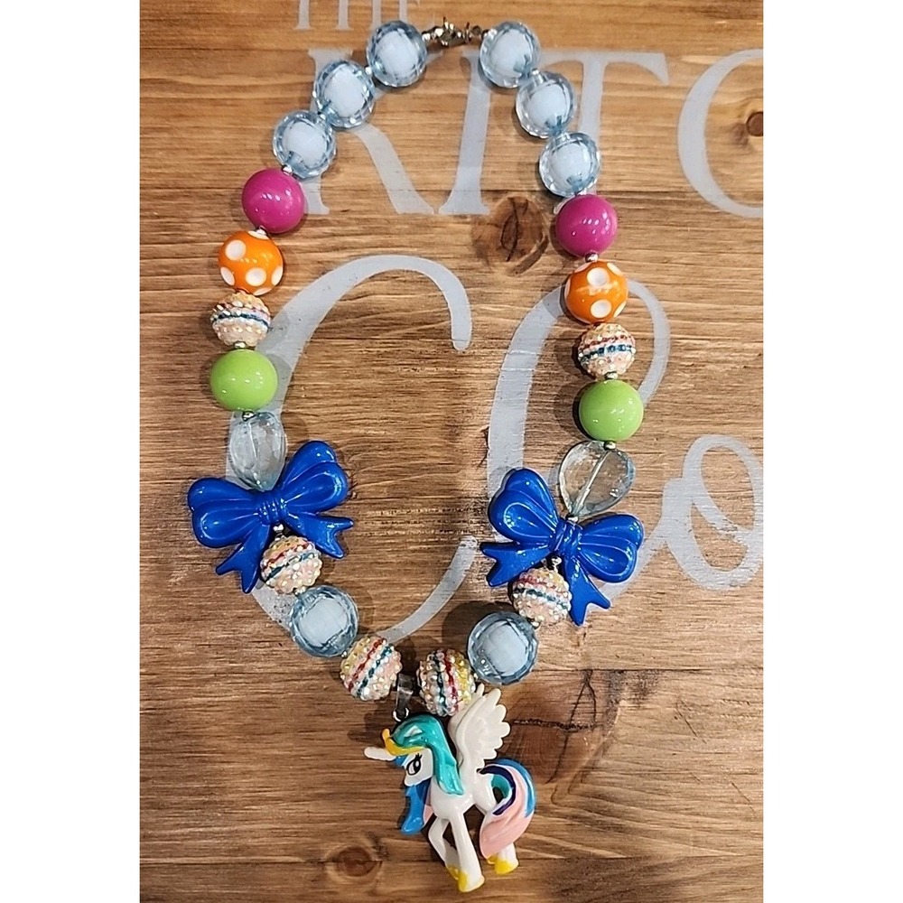 Little Girls Unicorn Bubble Gum Necklace